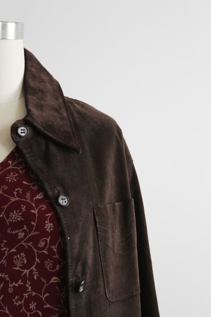 walnut leather button up