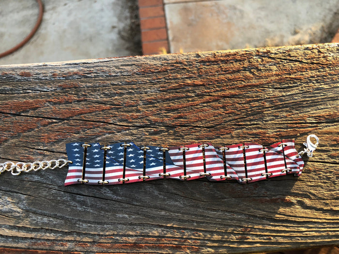 Waving American Flag Bracelet #7547