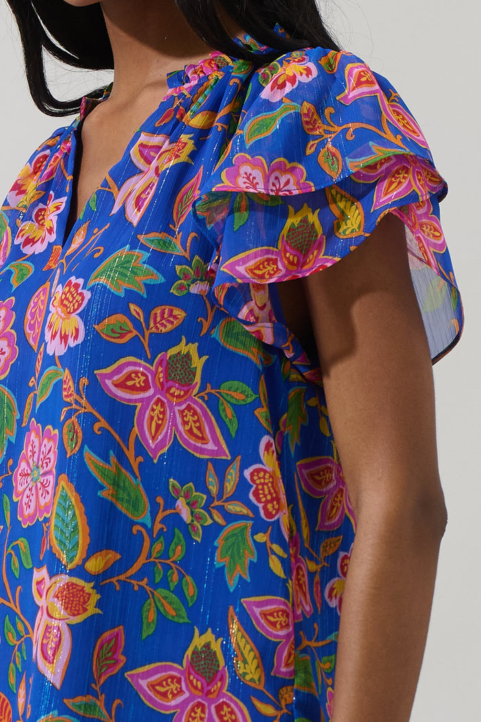 Wendey Floral Montie Ruffle Blouse
