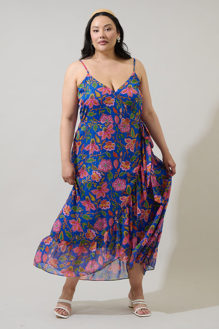 Wendey Floral Zayna Wrap Maxi Dress Curve