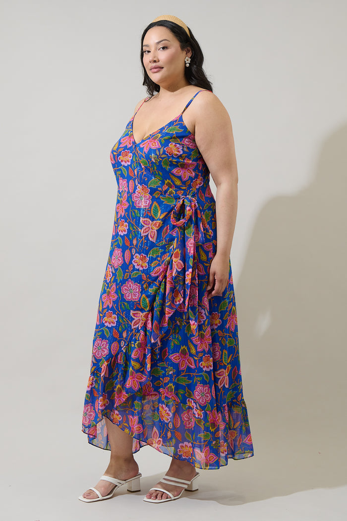 Wendey Floral Zayna Wrap Maxi Dress Curve
