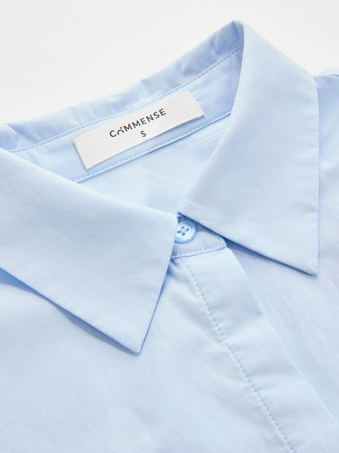 Wide-Shoulder Cropped Shirt