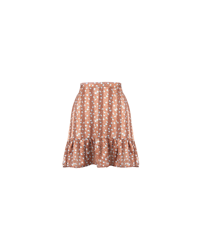 WILLOW MINISKIRT BROWN FLORAL