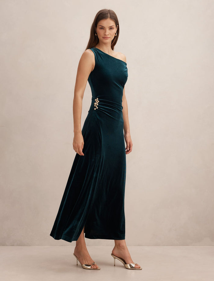 Winslet Off Shoulder Velvet Dress Forever New