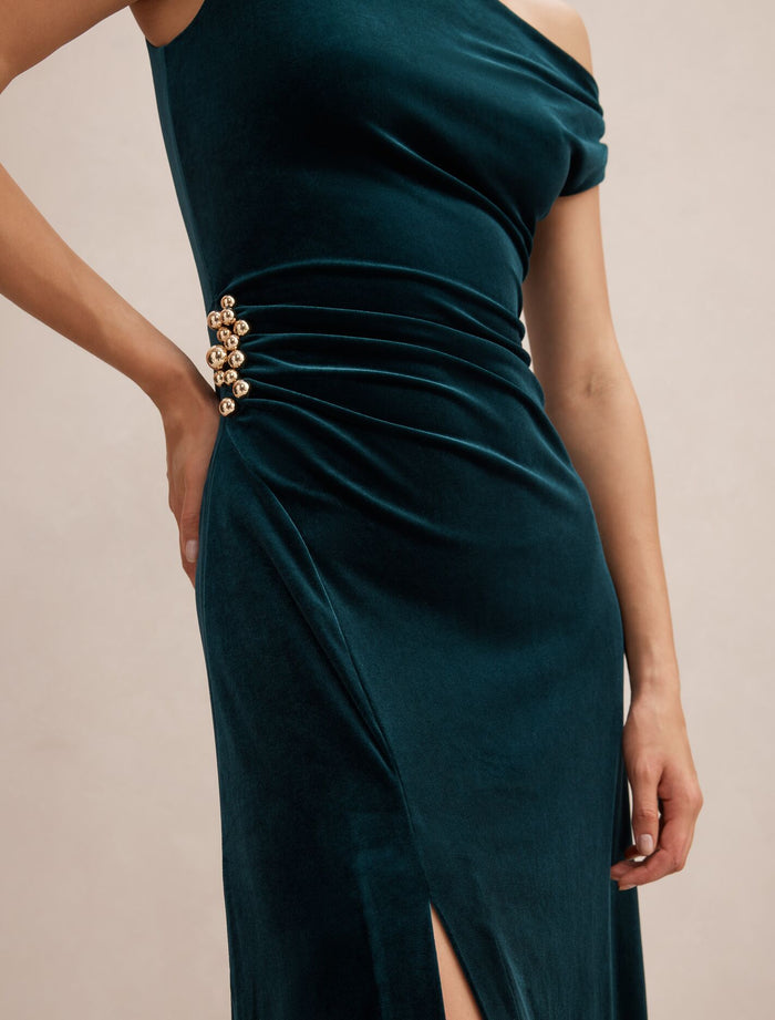 Winslet Off Shoulder Velvet Dress Forever New