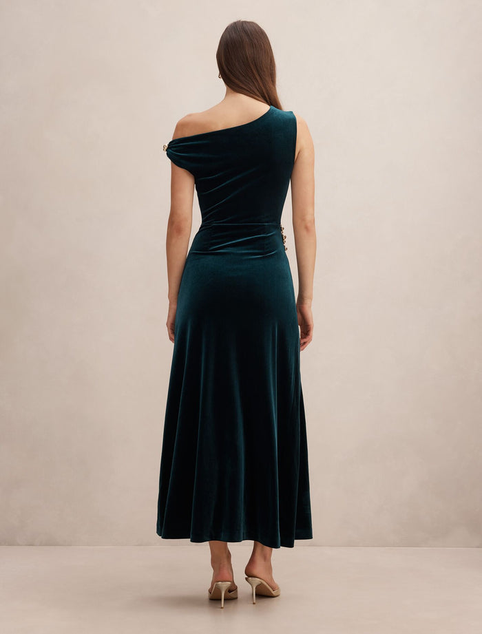 Winslet Off Shoulder Velvet Dress Forever New