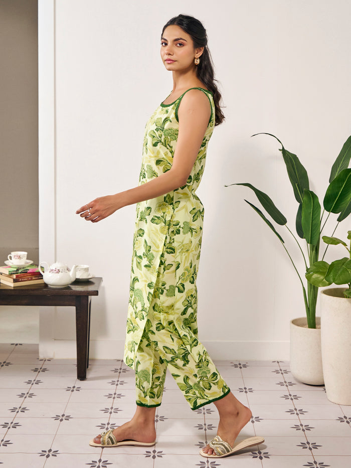 Women's Cotton Kurta Set with Kota Doriya Dupatta