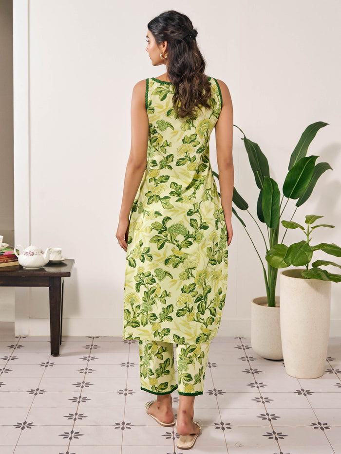 Women's Cotton Kurta Set with Kota Doriya Dupatta