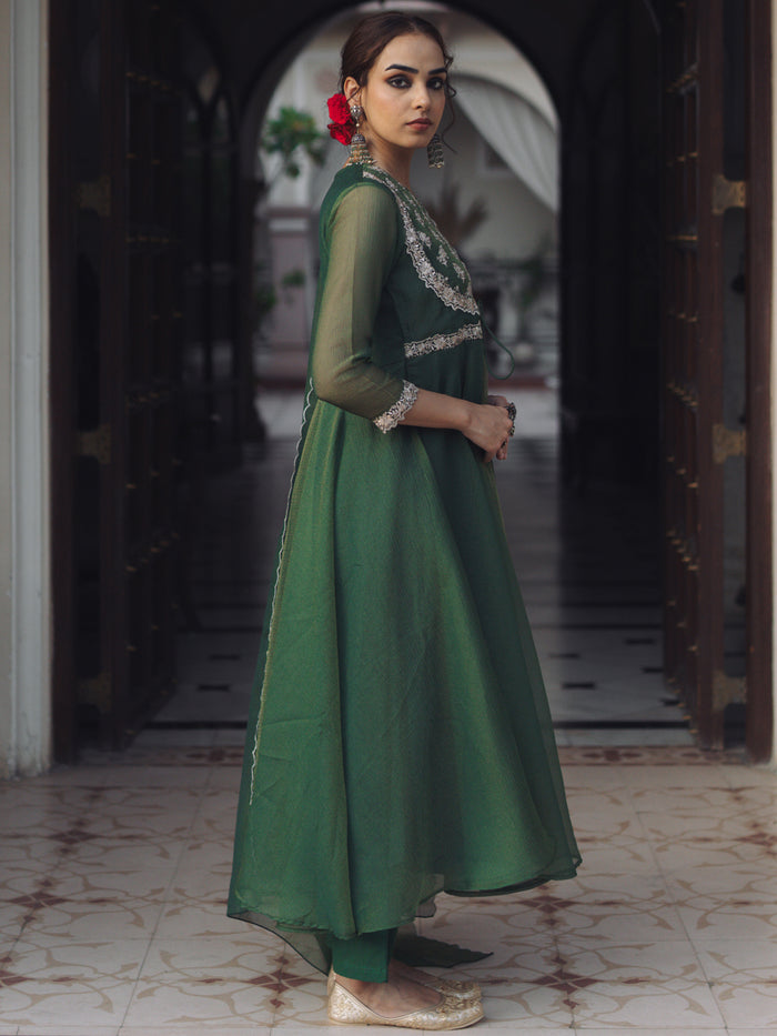 Women's Embroidered Anarkali Kurta Set with Dupatta