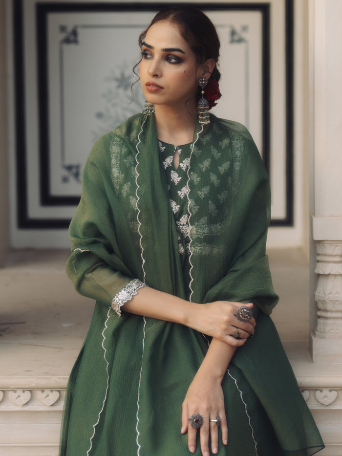 Women's Embroidered Anarkali Kurta Set with Dupatta