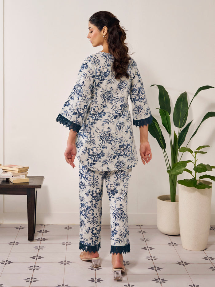 Women's Floral Short Kurta Set