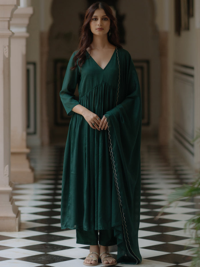 Women's High Slit Kurta Set with Dupatta