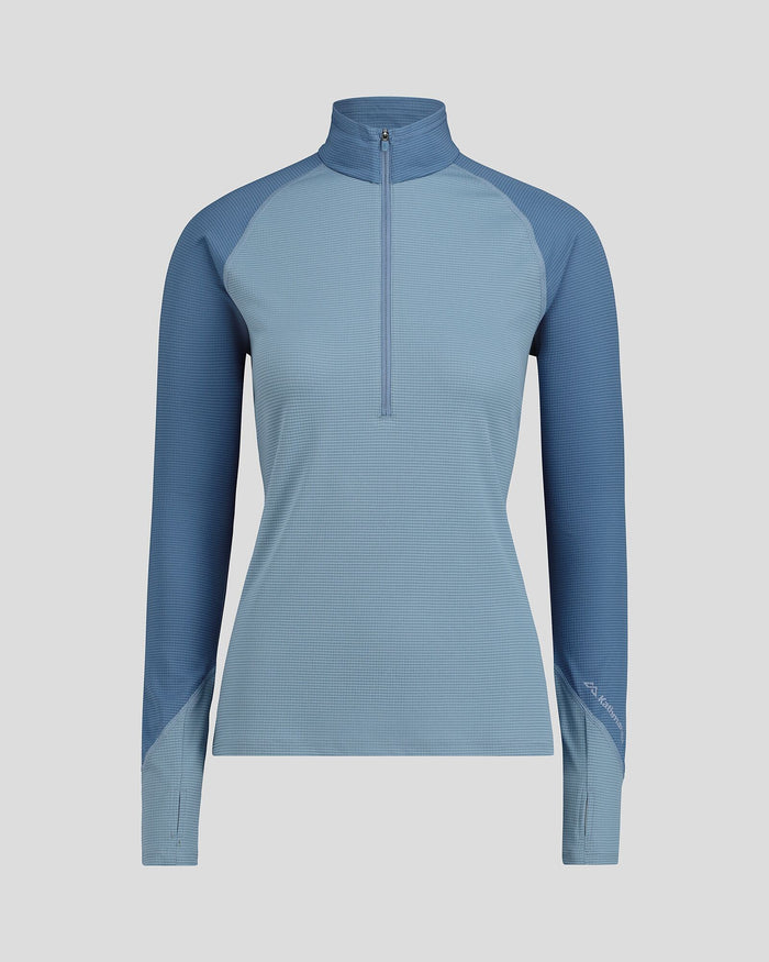 Women's KMDAction Quarter Zip Baselayer Top  - Moonlight/Bluehaze
