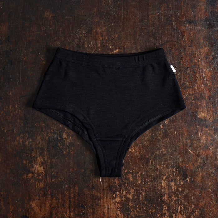 Women's Merino Wool/Silk Hipsters - Black