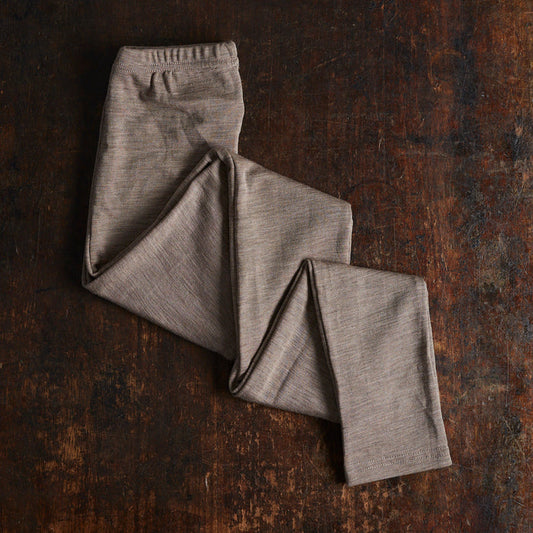Women's Merino Wool/Silk Leggings - Sesame