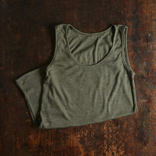 Women's Merino Wool/Silk Sleeveless Vest - Jade