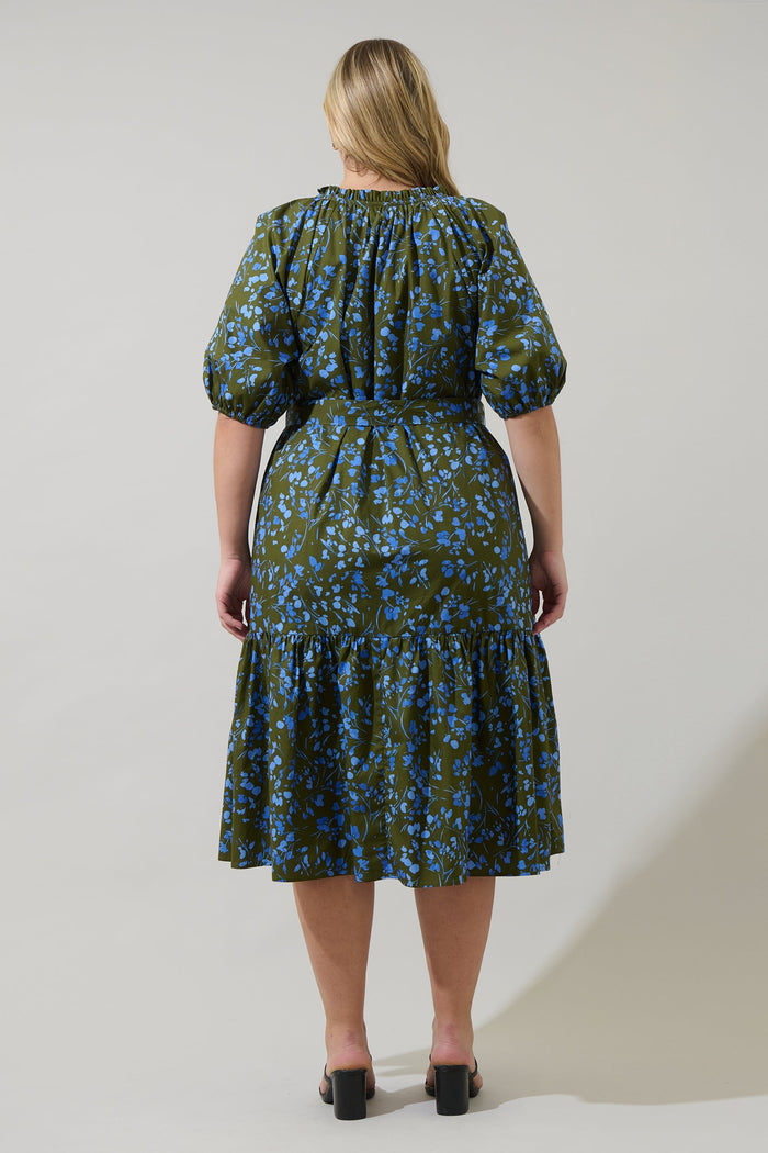 Wynette Tiered Midi Dress Solvay Floral Curve