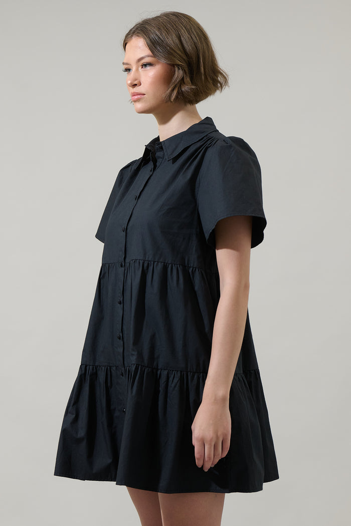 Xia Poplin Tiered Mini Dress