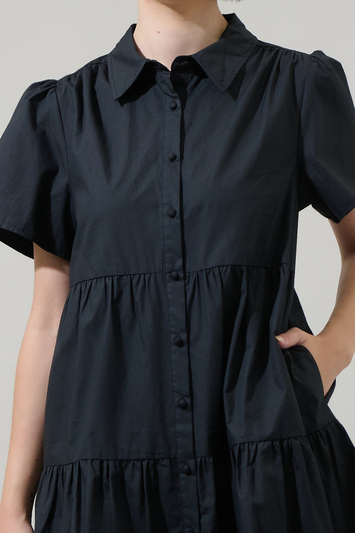 Xia Poplin Tiered Mini Dress