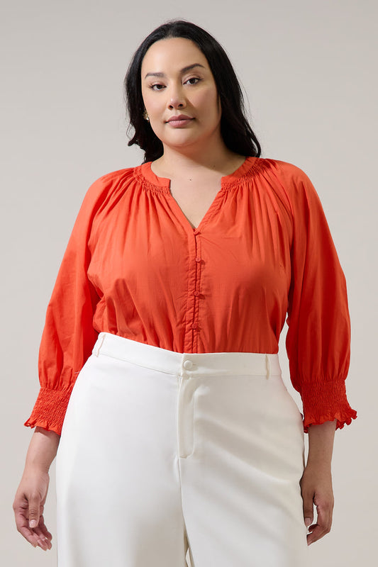 Yamila Long Sleeve Button Down Top Curve