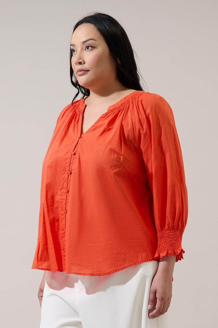 Yamila Long Sleeve Button Down Top Curve