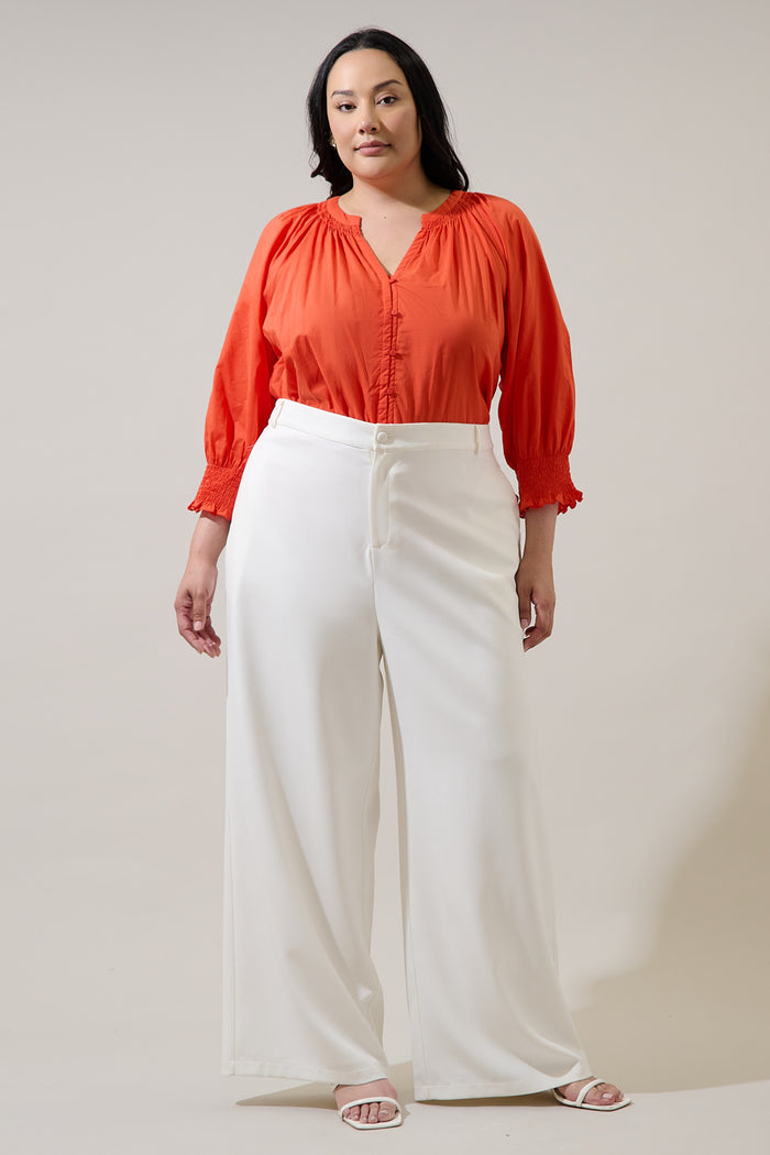Yamila Long Sleeve Button Down Top Curve