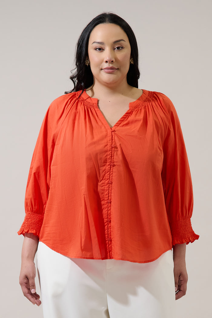 Yamila Long Sleeve Button Down Top Curve