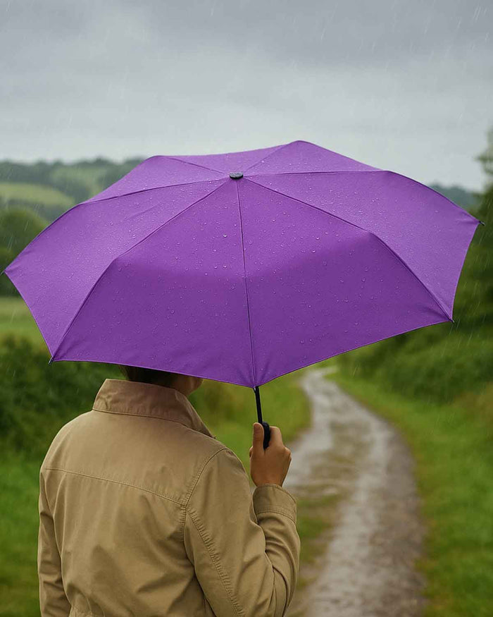 Ziggy Compact Folding Umbrella - Purple - The Classic Boutique
