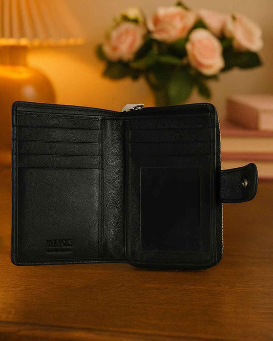 Zipped Leather Purse - Black - The Classic Boutique