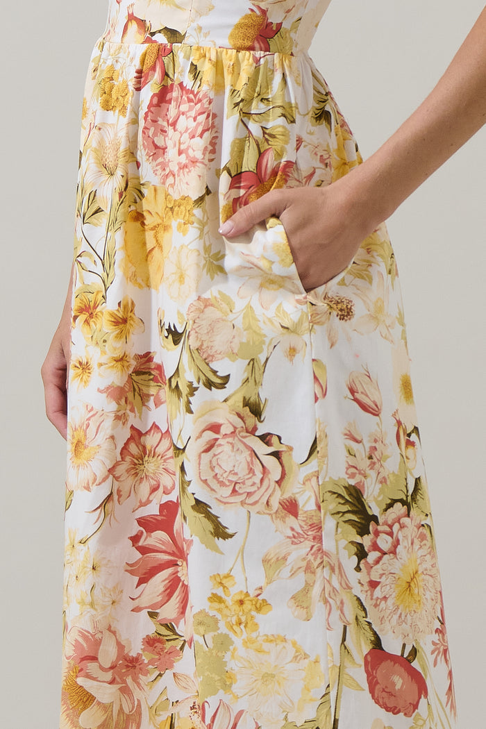 Zury Floral Jana Ruffle Maxi Dress